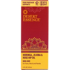 DESERT ESSENCE: Moringa Jojoba and Rose Hip Oil, 2 oz