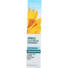 DESERT ESSENCE: Arnica Tea Tree Oil Carrageenan Free Toothpaste, 6.25 oz