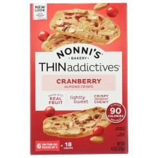 NONNIS: Cranberry Almond Thin Cookies, 4.44 oz