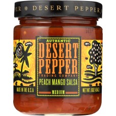 DESERT PEPPER: Peach Mango Medium Hot Salsa, 16 oz