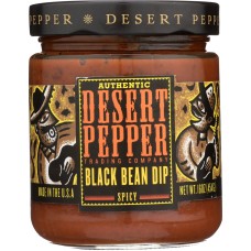 DESERT PEPPER: Black Bean Dip Spicy, 16 oz