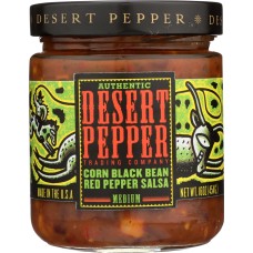 DESERT PEPPER: Salsa Corn Black Bean Red Pepper Medium, 16 oz