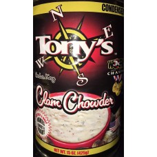TONYS CLAM CHOWDER: Soup Chowder Can, 15 oz