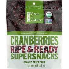 MADE IN NATURE: Organic Dried Fruit Cranberries, 5 oz