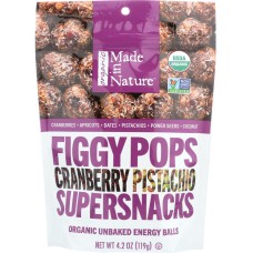 MADE IN NATURE: Cranberry Pistachio Figgy Pops, 4.2 oz