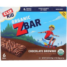 CLIF KID: Organic Zbar Chocolate Brownie 6 Bars, 7.62 Oz