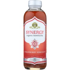 GT ENLIGHTENED KOMBUCHA: Synergy Strawberry Drink, 16 oz