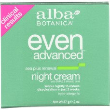 ALBA BOTANICA: Even Advanced Sea Plus Renewal Night Cream, 2 oz