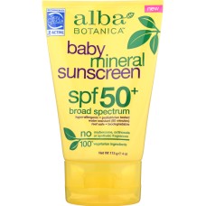 ALBA BOTANICA: Sunscreen Baby Mineral SPF 50, 4 oz
