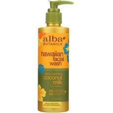 ALBA BOTANICA: Hawaiian Facial Wash Coconut Milk, 8 oz