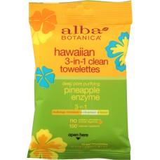 ALBA BOTANICA: Hawaiian 3-in-1 Clean Towelettes, 10 pc