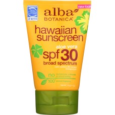 ALBA BOTANICA: Natural Hawaiian Sunscreen SPF 30, 4 oz