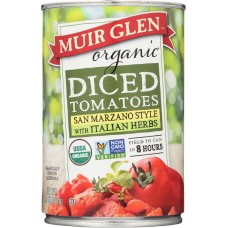 MUIR GLEN: Organic Diced Tomatoes With Italian Herbs, 14.5 oz