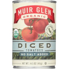 MUIR GLEN: Diced Tomatoes No Salt Added, 14.5 oz