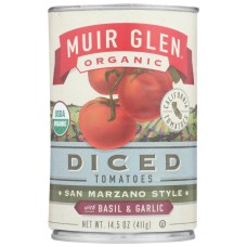 MUIR GLEN: Organic Diced Tomatoes With Basil And Garlic, 14.5 oz