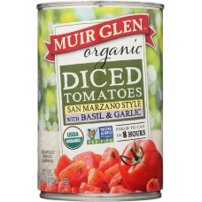 MUIR GLEN: Organic Diced Tomatoes With Basil And Garlic, 14.5 oz