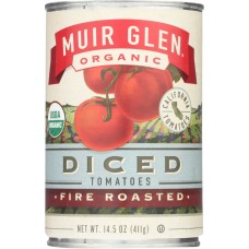 MUIR GLEN ORGANIC: Fire Roasted Diced Tomatoes, 14.5 oz