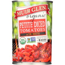 MUIR GLEN: Tomato Fire Roasted Diced Petite, 14.5 oz