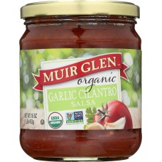 MUIR GLEN: Organic Medium Salsa Garlic Cilantro, 16 oz
