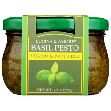 CUCINA & AMORE: Basil Pesto Vegan Nut Free, 7.9 oz
