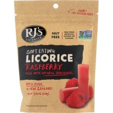 RJS LICORICE: Natural Raspberry Soft Eating Licorice, 7.05 oz