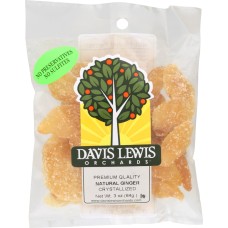 DAVIS LEWIS ORCHARDS: Natural Crystallized Ginger, 3 oz