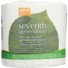 SEVENTH GENERATION: Bathroom Tissue 1 ply 1000 Sheets Per Roll, 1 ea
