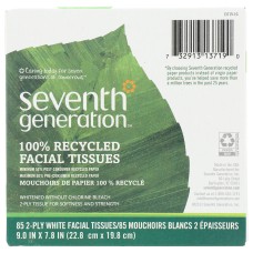 SEVENTH GENERATION: 100 Percent Facial Tissue 85 Count, 1 ea