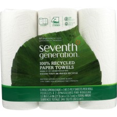 SEVENTH GENERATION: Paper Towel White Pack of 6, 1 ea