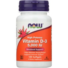 NOW: Vitamin D3 5000Iu, 120 sg