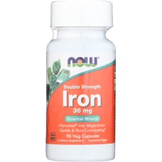 NOW: Iron 36 mg Double Strength, 12 vc