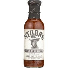 STUBB'S: All-Natural Marinade Texas Steakhouse Ancho Chile & Garlic, 12 oz