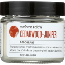 SCHMIDTS: Deodorant Cedarwood Juniper, 2 oz