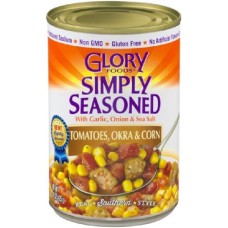 GLORY FOODS: Tomatoes Okra Corn Seasoned, 15.25 oz