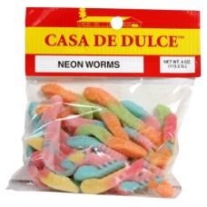 CASA DE DULCE: Neon Worms, 4 oz