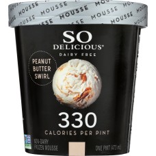 SO DELICIOUS: Peanut Butter Swirl Frozen Mousse, 16 oz