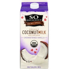 SO DELICIOUS: Coconut Milk Beverage Unsweetened Vanilla, 64 oz