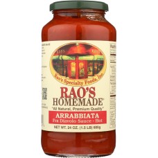 RAO'S HOMEMADE: Hot Arrabbiata Fra Diavolo Sauce, 24 oz