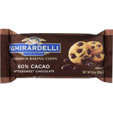 GHIRARDELLI: Chocolate Baking Chips 60% Cacao Bittersweet Chocolate, 10 oz