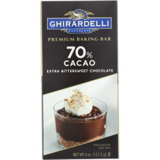 GHIRARDELLI: Chocolate Baking Bar 70% Extra Bittersweet, 4 oz