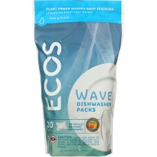 EARTH FRIENDLY: Wave Dishwasher Detergent Packs Free & Clear, 14.5 oz