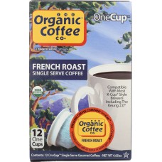 ORGANIC COFFEE CO.: One Cup Organic French Roast Coffee, 12 One Cups