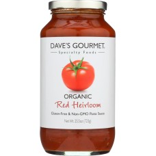 DAVE'S GOURMET: Organic Pasta Sauce Red Heirloom, 25.5 Oz