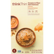 THINK THIN: Honey Peanut Butter Oatmeal 6pc, 10.56 oz