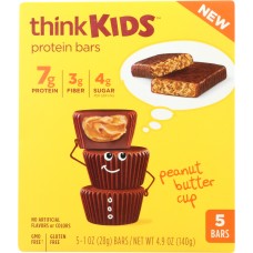 THINK THIN: Bar Kids Peanut Butter Cup 5 pc, 5 oz