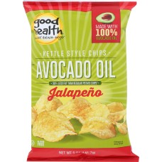 GOOD HEALTH: Jalapeno Avocado Oil Potato Chips, 5 oz