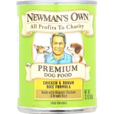 NEWMAN'S OWN: Premium Dog Food Chicken and Brown Rice in Can, 12.7 oz