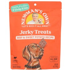 NEWMANS OWN: Dog Treat Beef Jerky Beef Sweet Potato, 5 oz