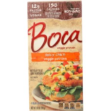 BOCA: Spicy Chik'n Veggie Patties Pack of 4, 10 oz