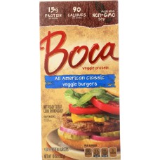 BOCA: All American Classic Veggie Burgers, 10 oz